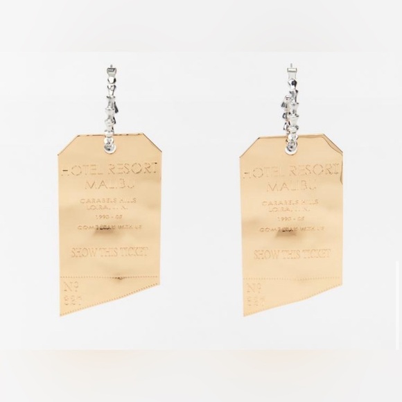 ZARA PLAQUE EARRINGS WITH TEXT new no tags
 ✨✨🔥 - Picture 5 of 10